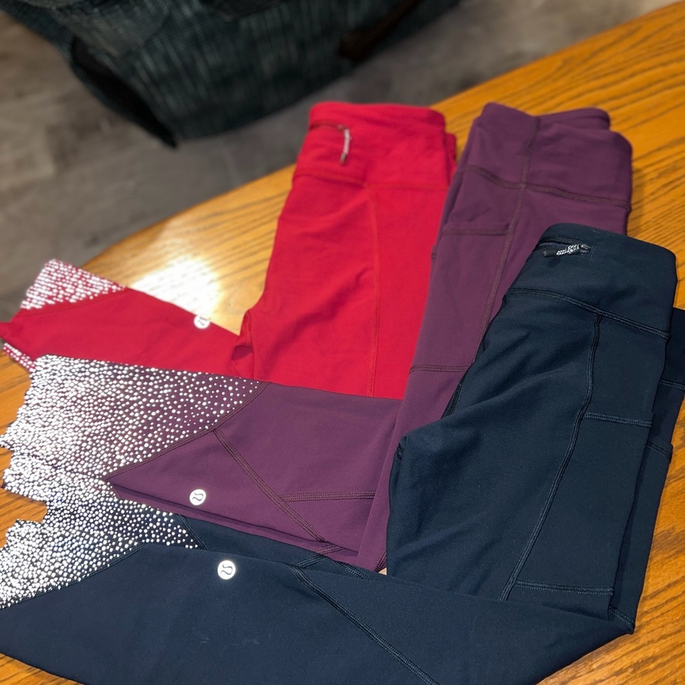 lululemon athletica Women's Leggings - Red, Purple, Black